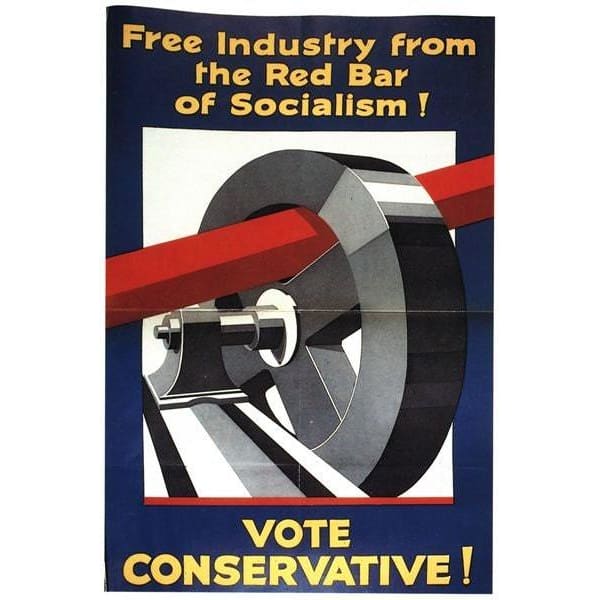 Vintage 1929 Conservative Party Free Industry From Socialism