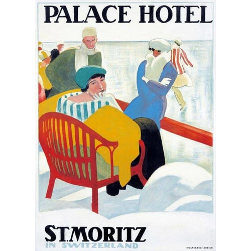 Vintage 1930 St Moritz Switzerland Motor Racing Poster Print