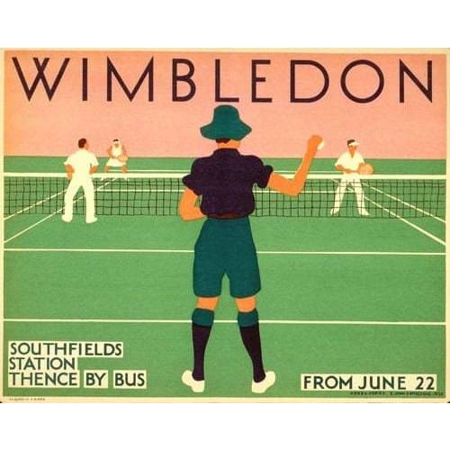 Vintage 1930 Wimbledon Tennis Championships Poster A3/A4 