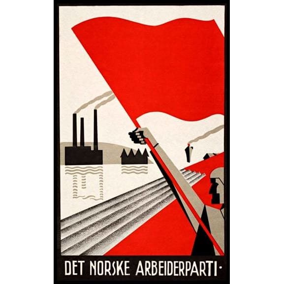 Vintage 1930’s Bauhaus Style Norwegian Labour Party 