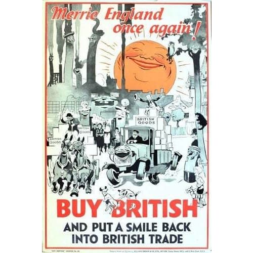 Vintage 1930’s Buy British Poster 10 A3 Print - A3 - Posters