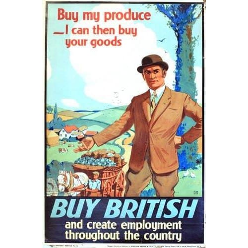 Vintage 1930’s Buy British Poster 12 A3 Print - A3 - Posters