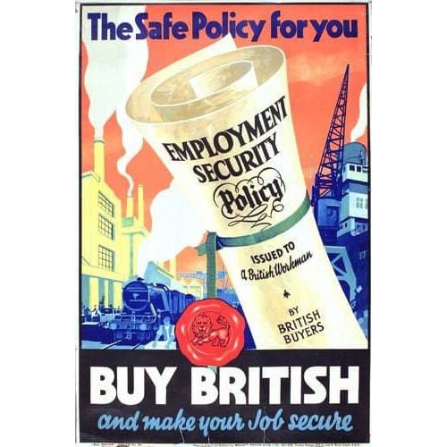Vintage 1930’s Buy British Poster 13 A3 Print - A3 - Posters