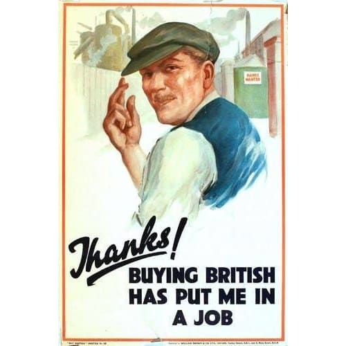 Vintage 1930’s Buy British Poster 17 A3 Print - A3 - Posters