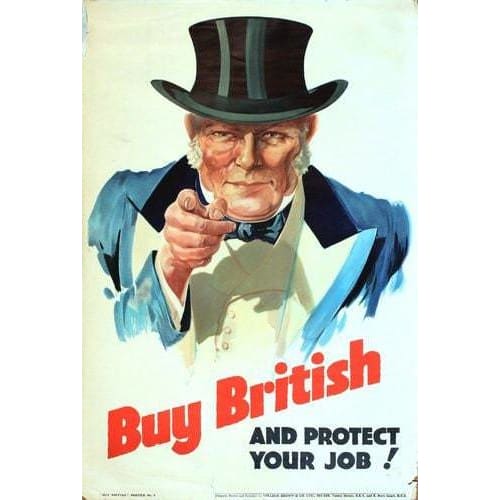 Vintage 1930’s Buy British Poster 2 A3 Print - A3 - Posters 