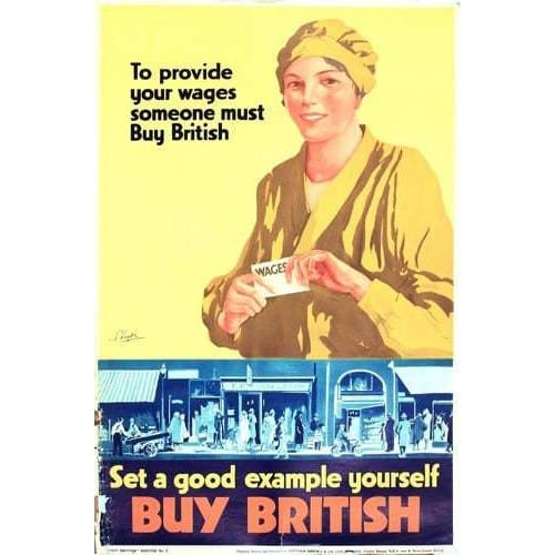 Vintage 1930’s Buy British Poster 20 A3 Print - A3 - Posters