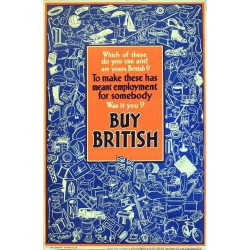 Vintage 1930’s Buy British Poster 3 A3 Print - A3 - Posters 
