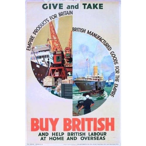 Vintage 1930’s Buy British Poster 8 A3 Print - A3 - Posters 