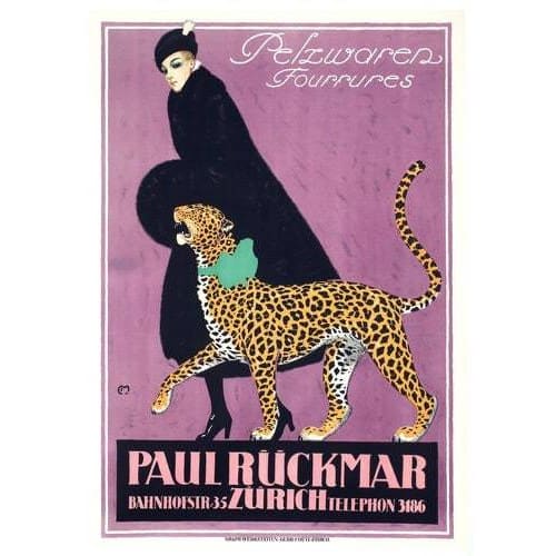 Vintage 1930’s Swiss Fur Shop Advertisement Poster A3/A4 