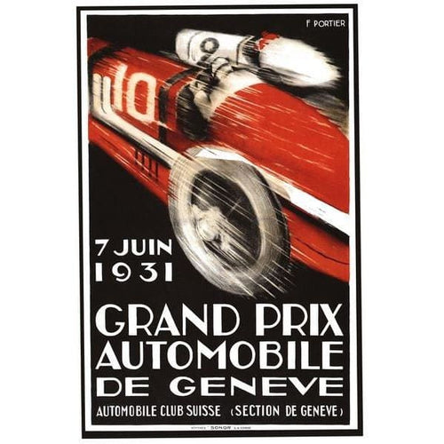 Vintage 1931 Geneva Grand Prix Motor Racing Poster A3/A2/A1 
