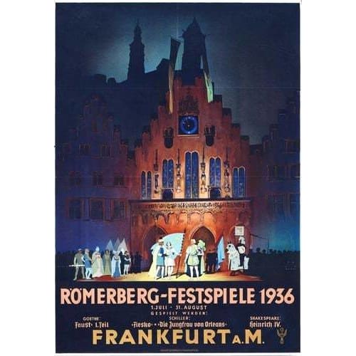 Vintage 1936 German Romerburg Festspiele Frankfurt Tourism 