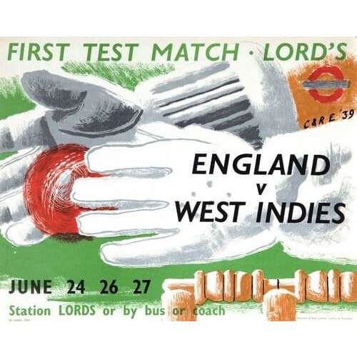 Vintage 1939 England West Indies Cricket Lords Test Match 