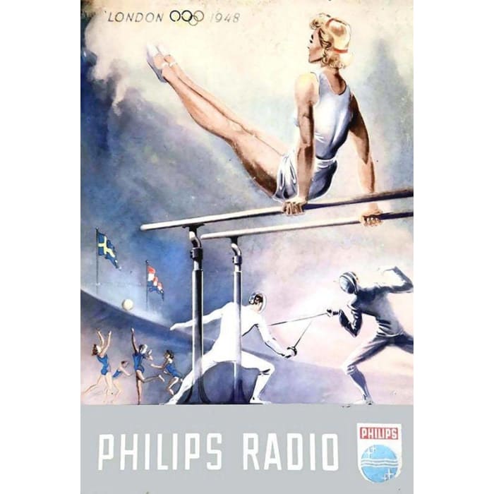 Vintage 1948 London Olympics Phillips Radio Advertisement 