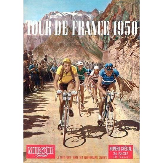 Vintage 1950 Tour de France Cycling Poster A3 Print - A3 - 