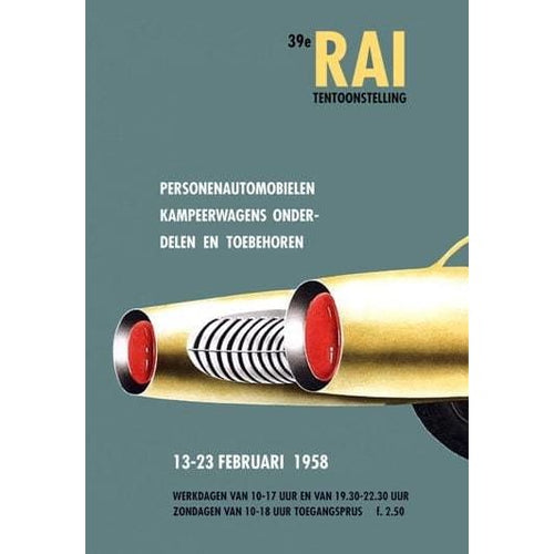 Vintage 1950’s Dutch Automabile Show Poster Advertisement A3