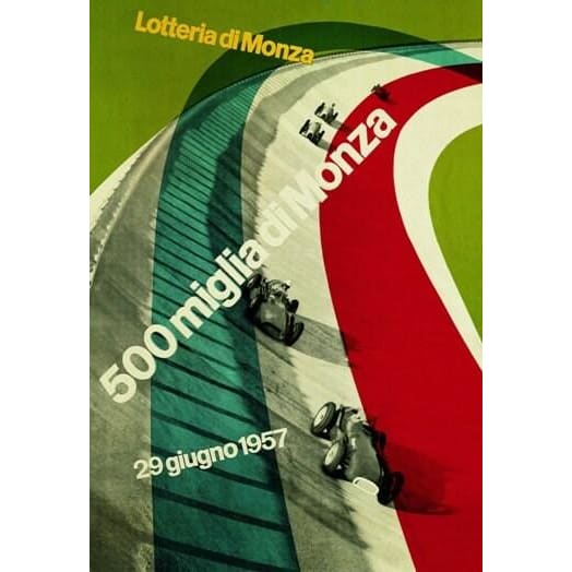 Vintage 1950’s Italian 500 Miglia Race In Monza Racing A3 