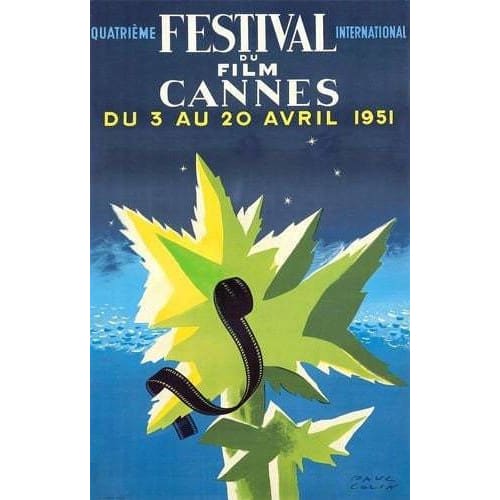 Vintage 1951 Cannes Film Festival Tourism Poster A3/A4 Print