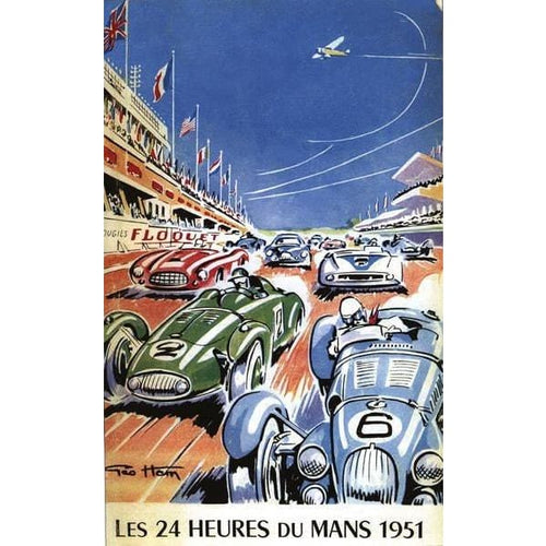 Vintage 1951 Le Mans Motor Racing Poster A3/A2/A1 Print - 