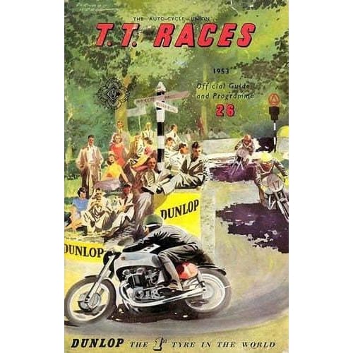 Vintage 1953 Isle of Man TT Motorcycle Racing Poster A3 