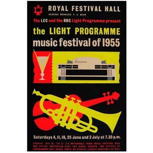 Vintage 1955 BBC Light Programme Musical Concert Poster A3 