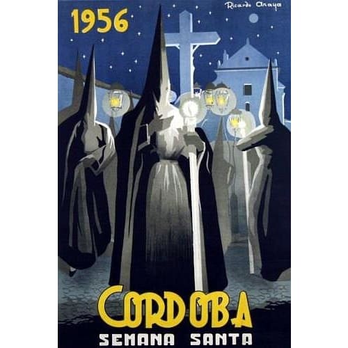 Vintage 1956 Cordoba Spain Semana Santa Tourism Poster A3/A4