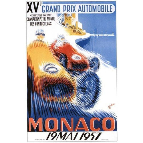 Vintage 1957 Monaco Grand Prix Poster A3/A2/A1 Print - 