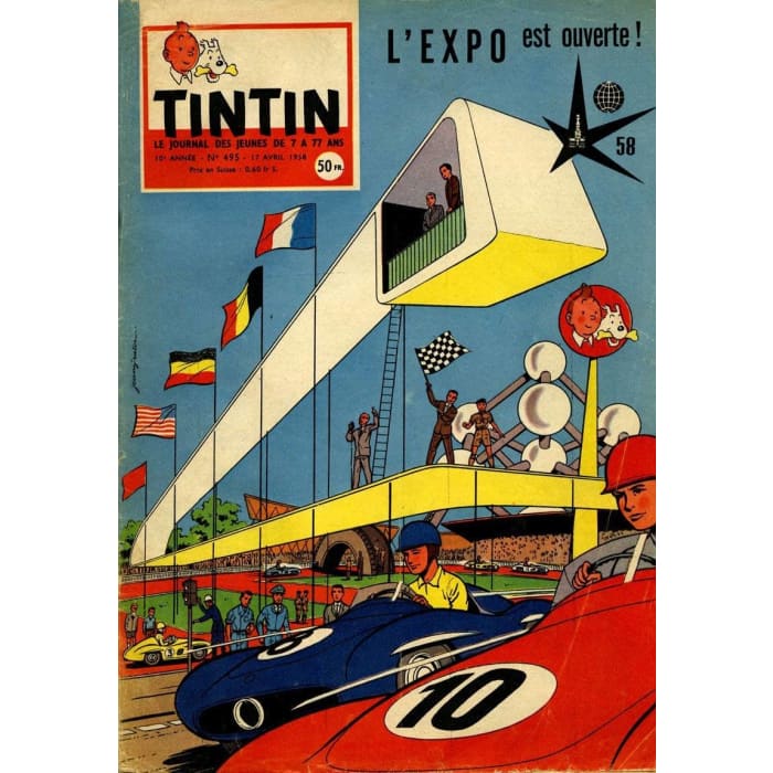 Vintage 1958 Brussels Belgium World Exposition With Tintin 