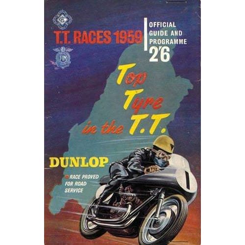 Vintage 1959 Isle of Man TT Motorcycle Racing Poster A3 