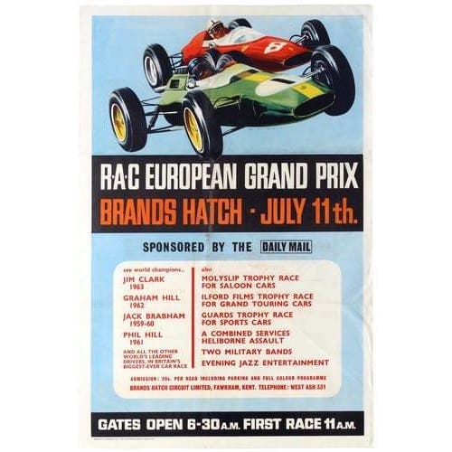 Vintage 1960’s Brands Hatch European Grand Prix Motor Racing