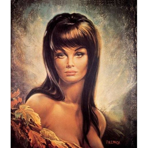 Vintage 1960’s Kitschy Portrait Painting Autumn A3 Art 