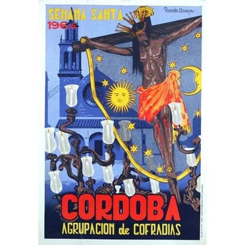 Vintage 1964 Cordoba Spain Semana Santa Tourism Poster A3/A4