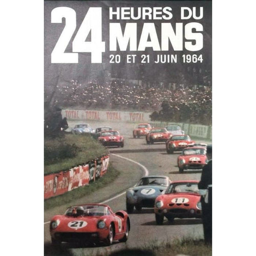 Vintage 1964 Le Mans Motor Racing Poster Print A3/A4 - 