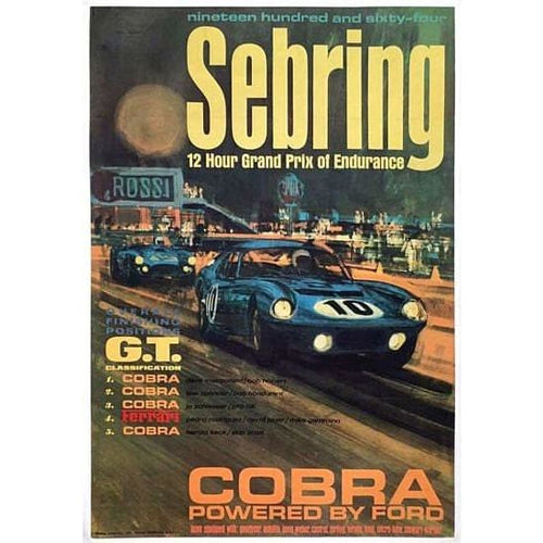 Vintage 1964 Sebring Motor Racing Poster A3 Print - A3 - 