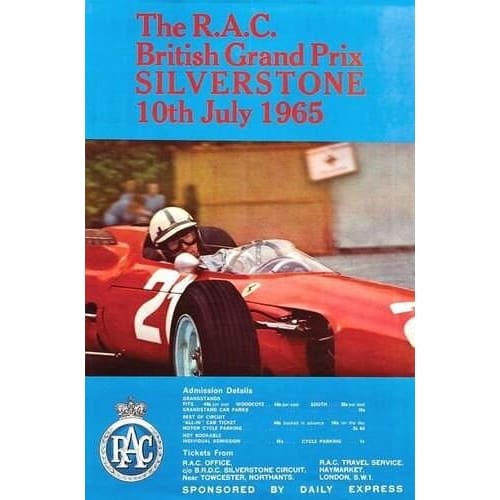Vintage 1965 British Grand Prix Silverstone Motor Racing 
