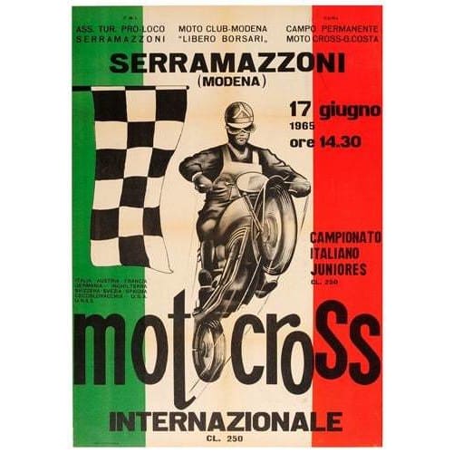 Vintage 1965 Italian Motocross Motor Racing Poster A3 Print 