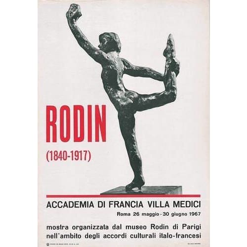 Vintage 1967 Rodin Art Exhibition Florence Poster A3 Print – Vintage ...