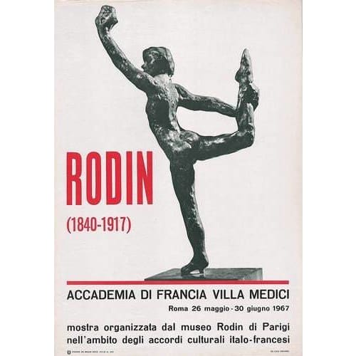 Vintage 1967 Rodin Art Exhibition Florence Poster A3 Print -