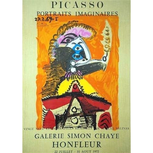Vintage 1969 Honfleur Picasso Art Exhibition Poster A3/A4 