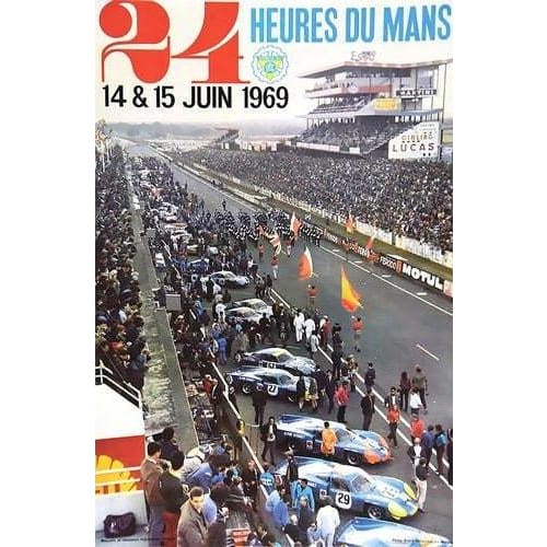 Vintage 1969 Le Mans 24 Hours Motor Racing Poster A3/A4 