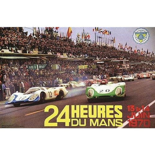 Vintage 1970 Le Mans 24 Hour Race Motor Racing Poster A3 
