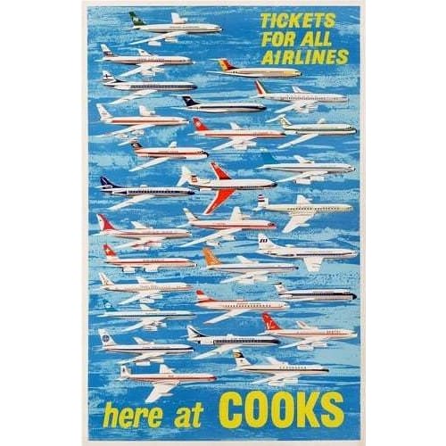 Vintage 1970’s Thomas Cook Flights Airline Travel 