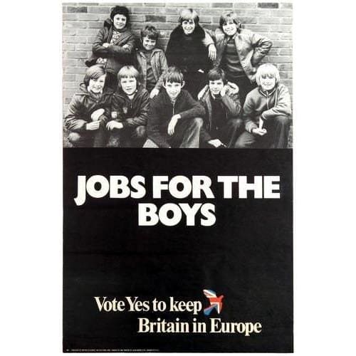 Vintage 1970’s Vote Yes British EU Referendum Political 