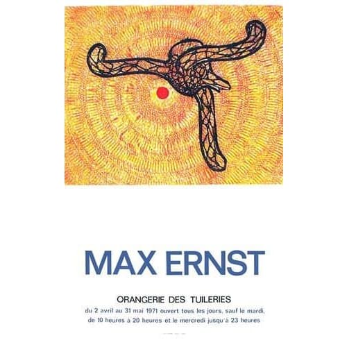 Vintage 1971 Max Ernst Art Exhibition Poster A3/A4 Print - 
