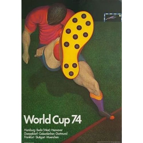 Vintage 1974 World Cup Germany Promotional Poster A3 Print -