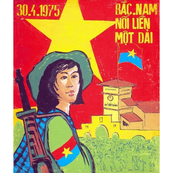 Vintage 1975 Viet Kong Vietnam War Victory Poster Print 