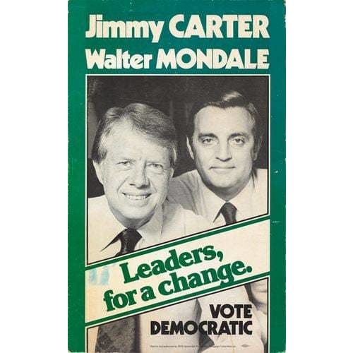 Vintage 1976 Jimmy Carter USA Presidential Election Poster 