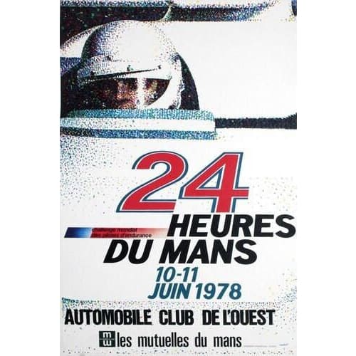 Vintage 1978 Le Mans Motor Racing Poster A3 Print - A3 - 