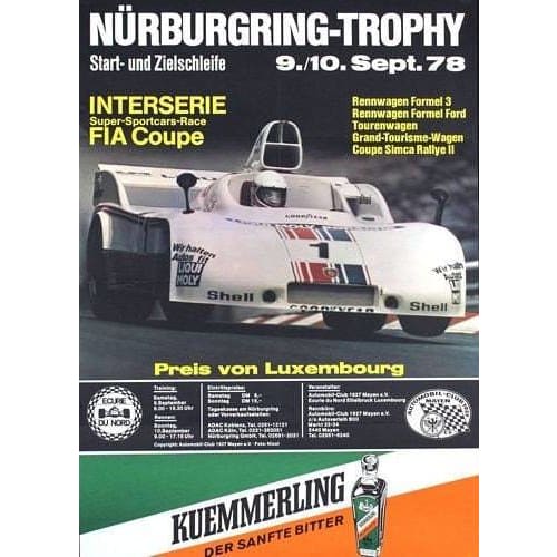 Vintage 1978 Nurburgring Motor Racing Poster A3/A4 Print - 