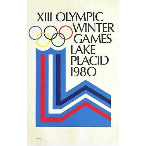 Vintage 1980 Lake Placid Winter Olympic Games Poster A3/A4 