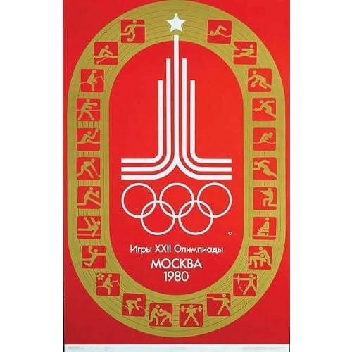 Vintage 1980 Moscow Olympic Games Poster A3/A4 Print - 